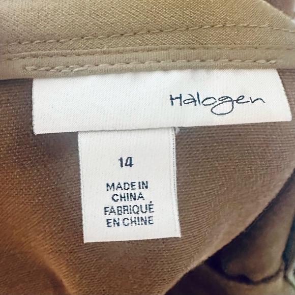 Halogen Tan Khaki Cotton Blend Wrap Front‎ Pencil Skirt Size 14 HA358356 - Picture 3 of 5